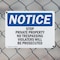 Signmission Stop Private Property No Trespassing Violators OSHA Notice Sign, Plastic, 10in W x 7in L, 2PK OS-2PACK-NS-P-710-L-18486 - alternate 3